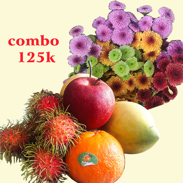 Combo mâm ngũ quả và hoa cúc Cali